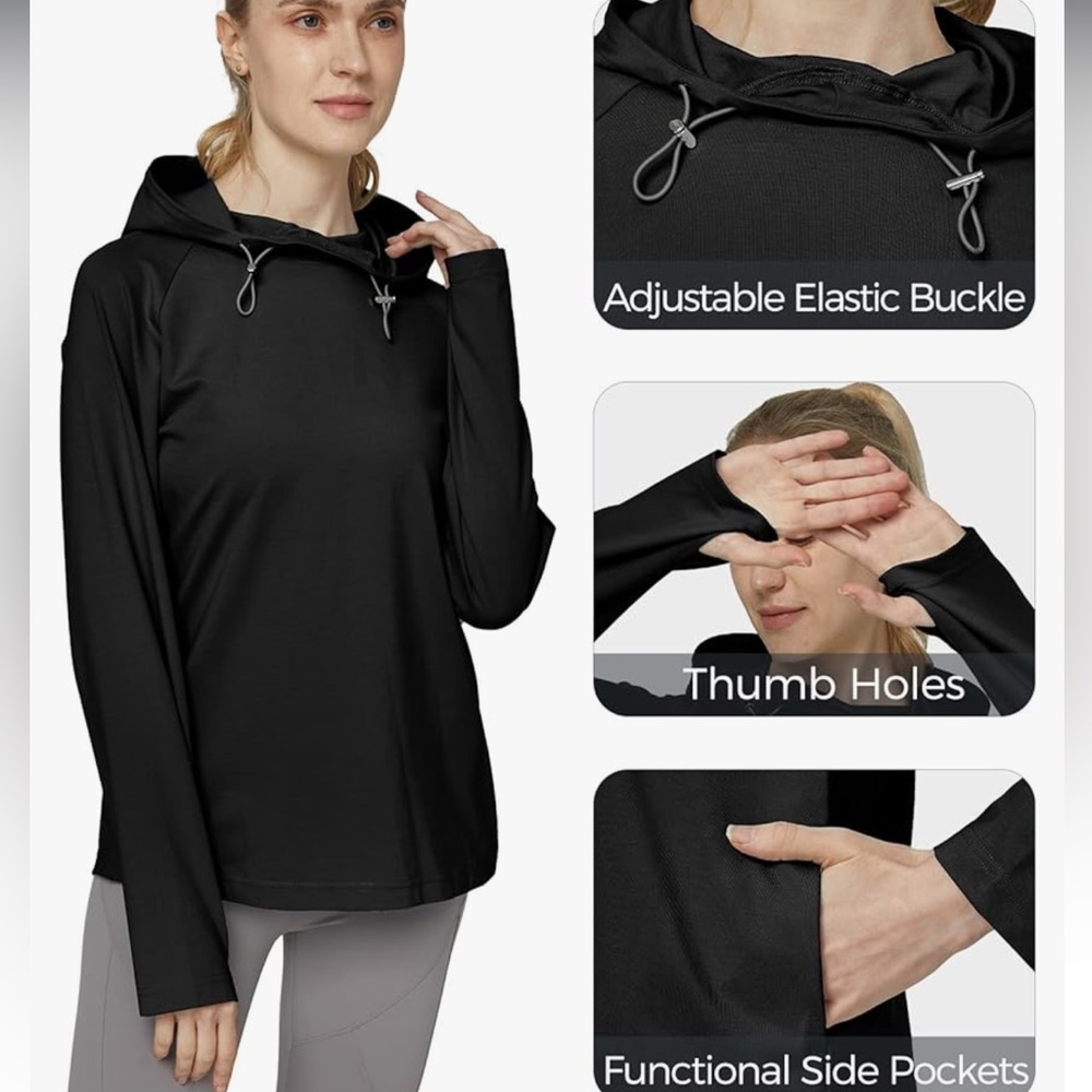 Wantdo Hooded long sleeve pull over with pockets size small NWT